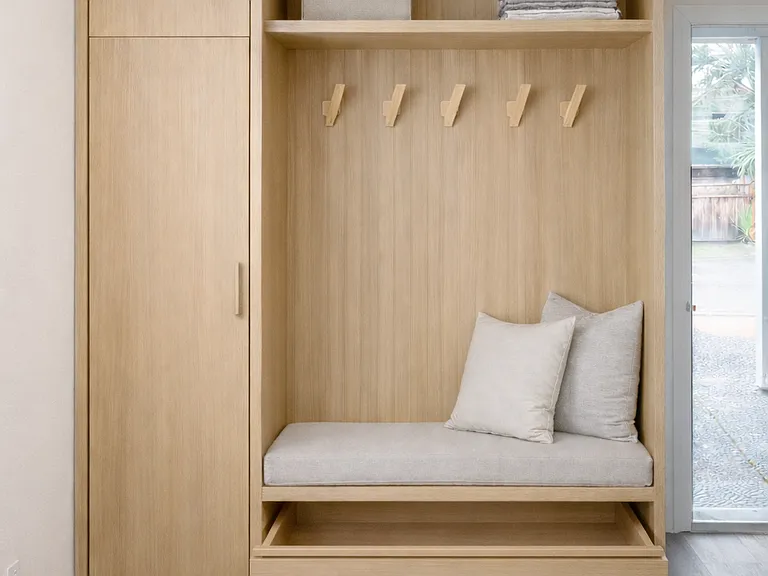 pantry/bench as you enter the mudroom