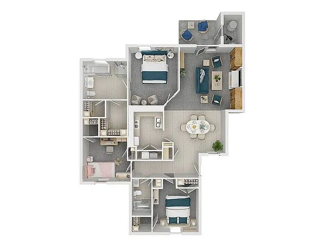 Floor plan 3 Bed 3 Bath