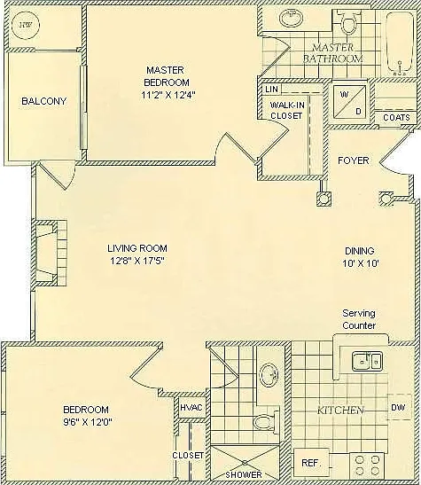 2Bedroom 2Bath open floor plan