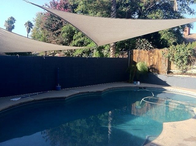 shaded pool area