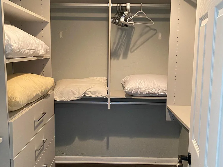 Custom closet in master bedroom