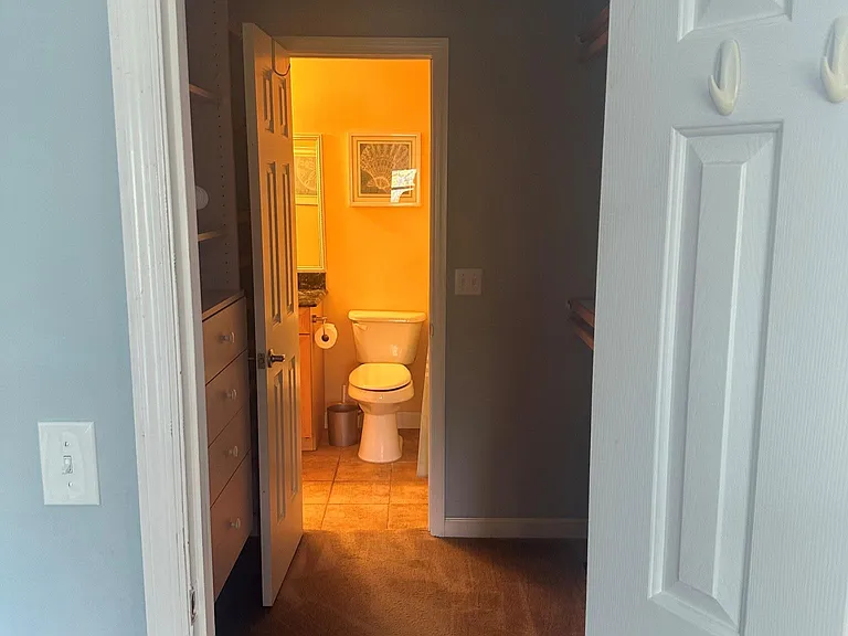 Bedroom to bathroom. Closet in-between.