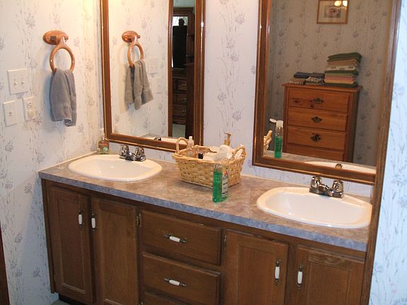 Vanity in bathroom