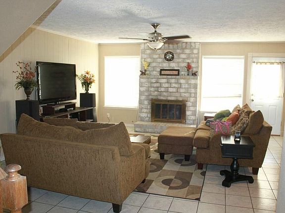 View of the family room from entry.