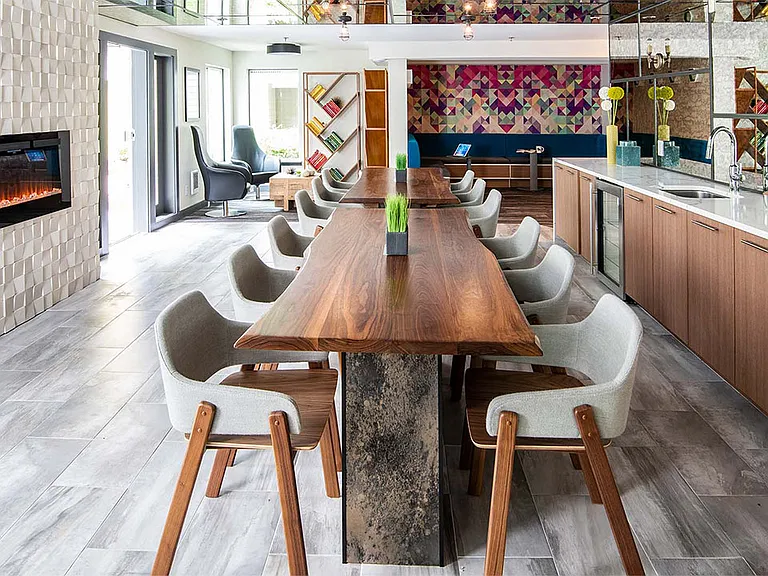 Apartment community Resident Lounge at Griffis Belltown in Seattle, Washington.