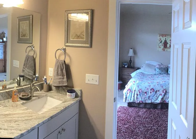 Master bathroom and bedroom