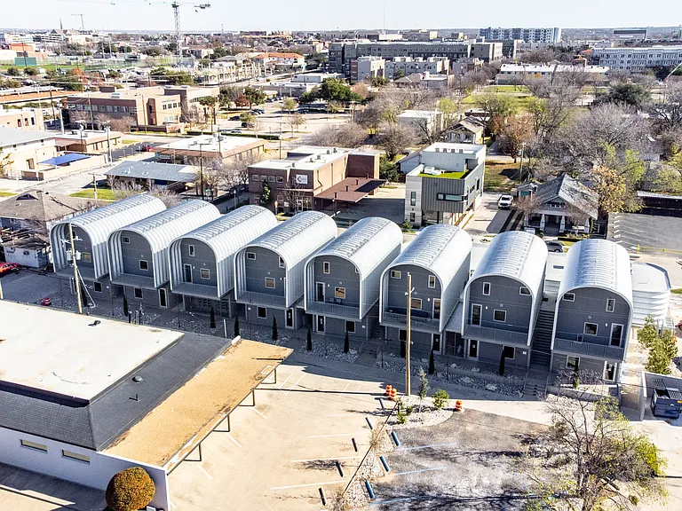 Aerial view of the surrounding area, especially the Magnolia district and downtown Ft. Worth from the 3rd floor patio.