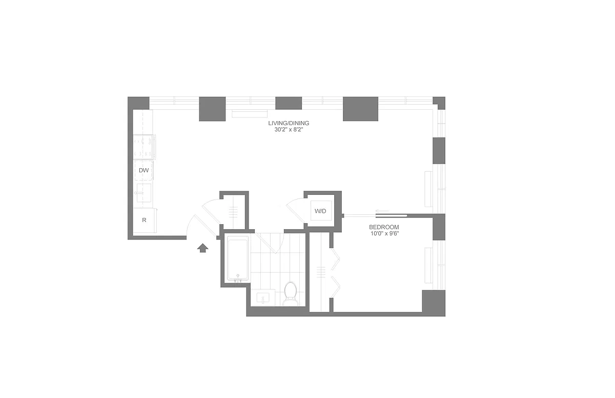 Floor plan A8 | 1 Bed | 1 Bath