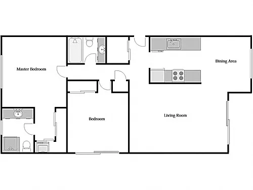 Floor plan 2 Bed / 2 Bath: Type A