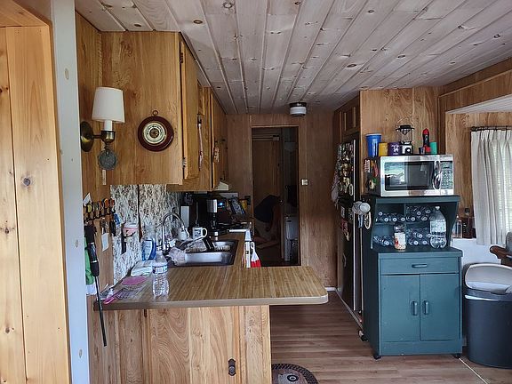 Kitchen and hall to bath