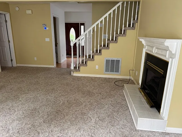 Living room, gas fireplace.