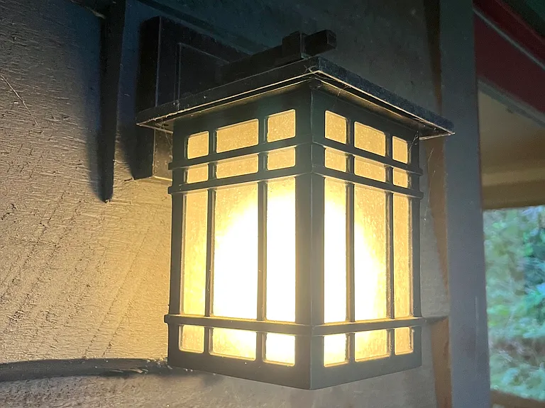 Outdoor lighting on your private screen porch.