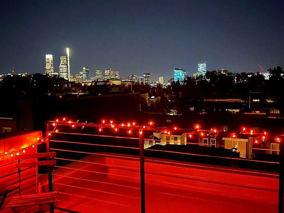 Rooftop deck with Art Museum and city view