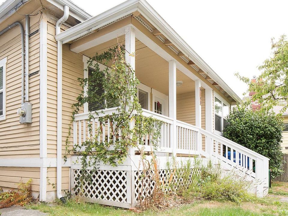 View from the front steps down to the street (lot is elevate