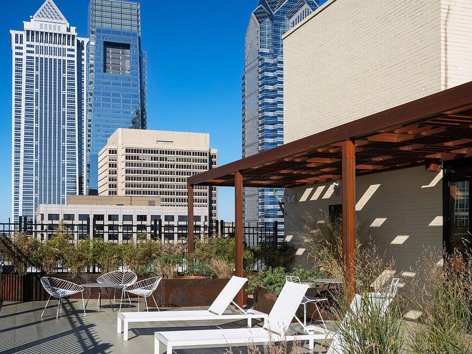 Rooftop Deck with Philadelphia skyline backdrop