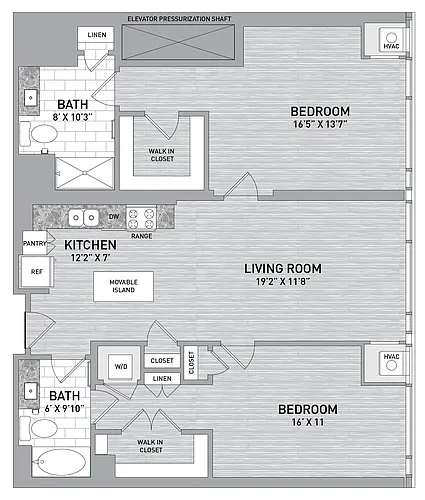Floor plan 05 Stack - 2 Bed 2 Bath-B2