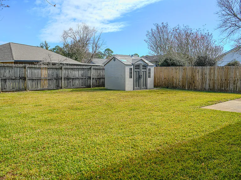 backyard and storage shed