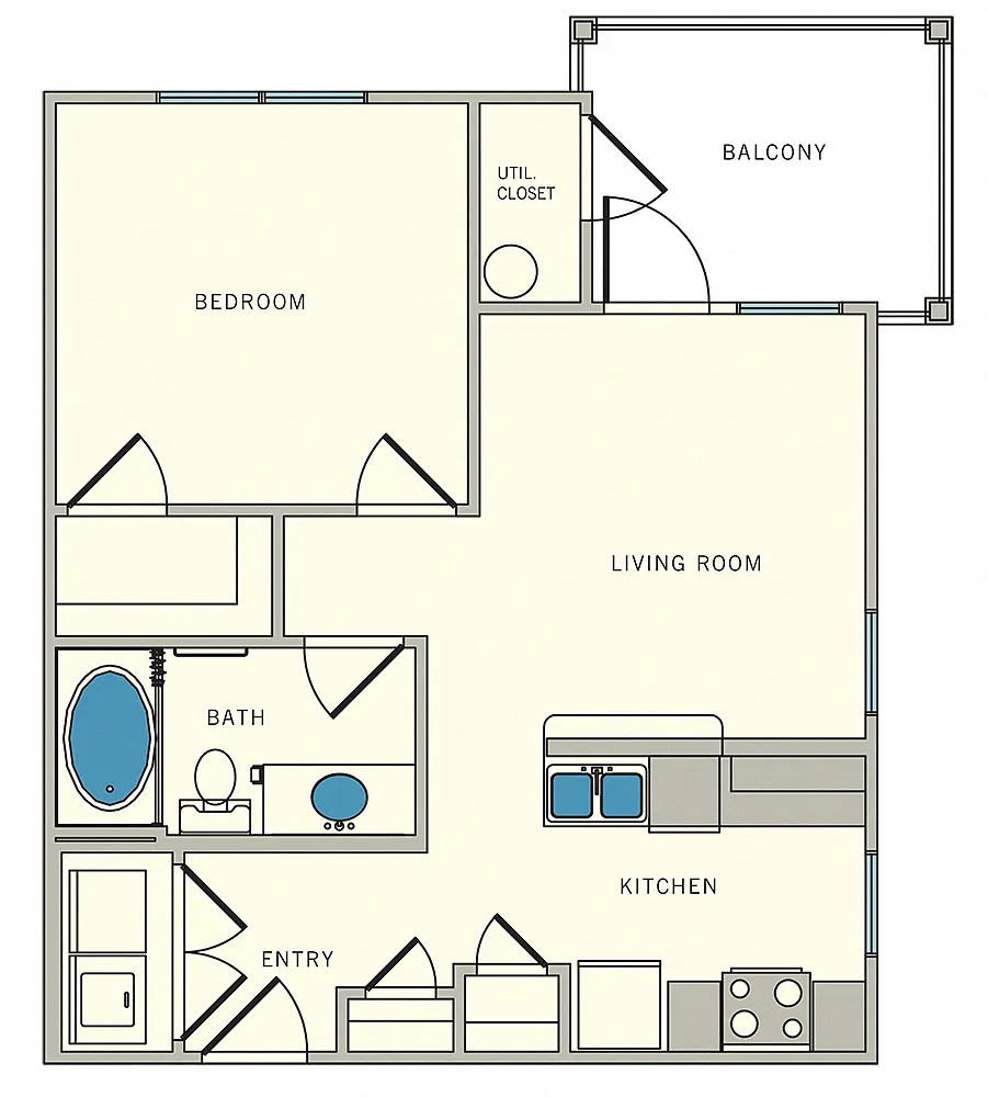 Floor plan Unit A2 corner