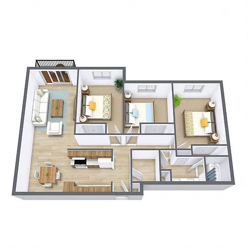 Floor plan Three Bedroom 31A