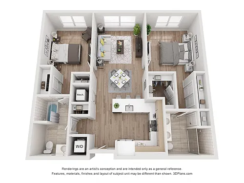 Floor plan Avenue G | 2 Bed/2 Bath-BW-01.9