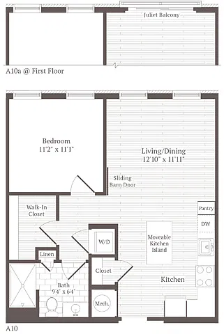 Floor plan 1 Bed 1 Bath