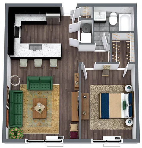 Floor plan 1 Bedroom Deluxe