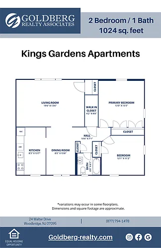 Floor plan Two Bedroom-One Bath