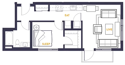 Floor plan 1X1 F