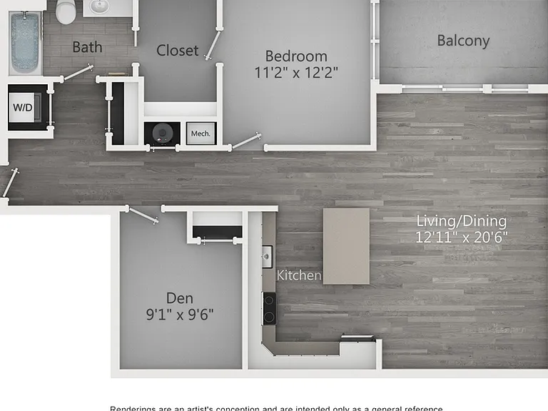One Bedroom One Bathroom (1007 SF) One Bedroom One Bathroom (1007 SF)