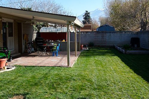 back yard with mountain view