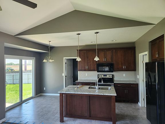 Vaulted ceilings in main room
