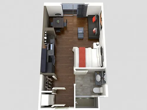 Floor plan Furnished Studio Apartments