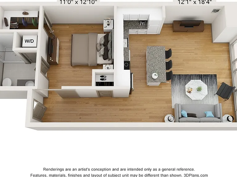 1 BED 1 BATH - 626 TO 920 SF