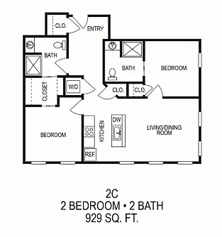 Floor plan Two Bedroom (C)