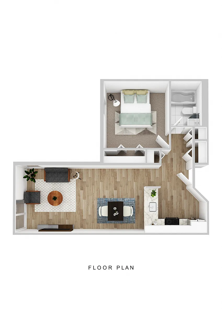 Floor plan 1 Bed 1 Bath