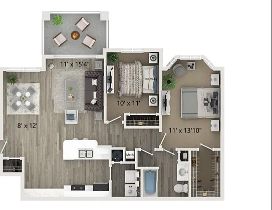 B2 2 bedroom 1 bathroom 1014 square feet B2 2 bedroom 1 bathroom 1014 square feet