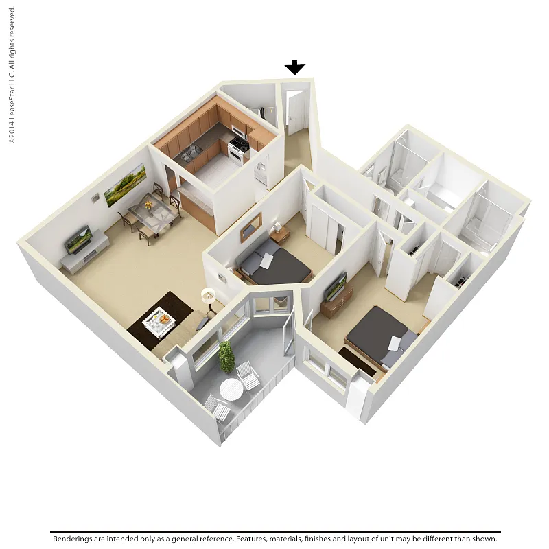 Floor plan 2 Bedroom - B5