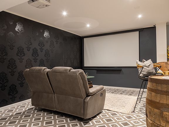 Theater room - 120" Epson projector.