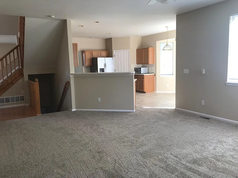 Family room open to the kitchen.