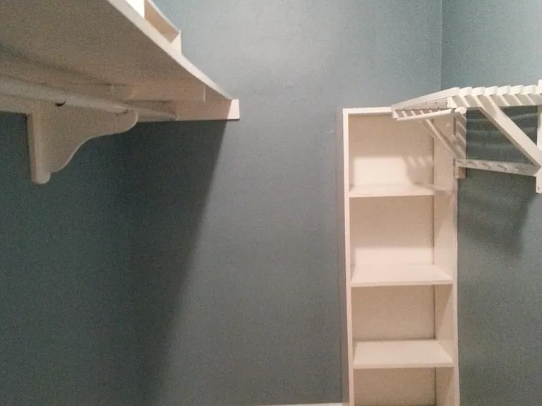 one side of walk-in closet