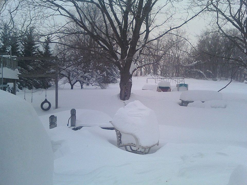 Backyard with snow