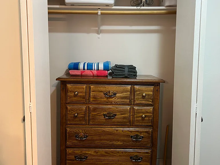 Bathroom closet with dresser