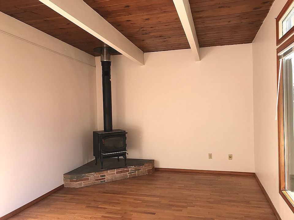 Wood stove in living room