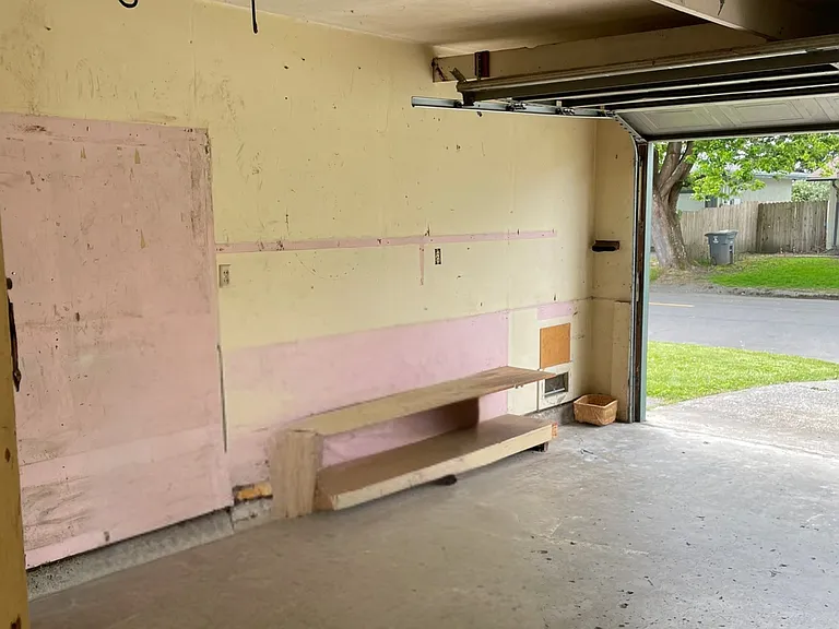 Large 2 Car Garage with Bike Hooks