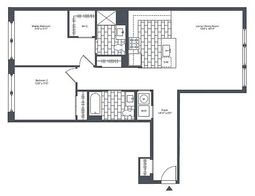 Floor plan cbc4 2 Bed/2 Bath