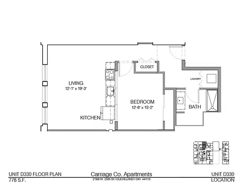 Floor plan c1-778 - 1 bed, 1 bath