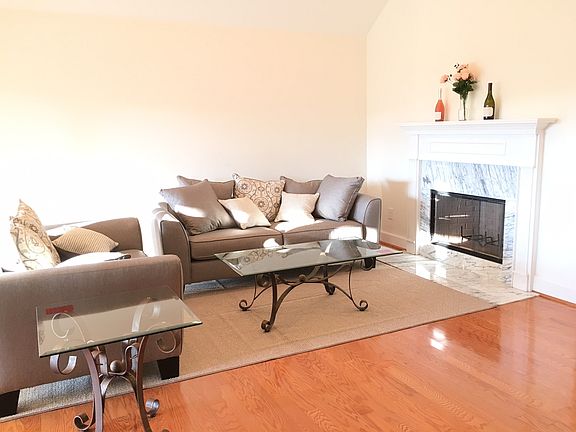 Living room, wood-burning fireplace