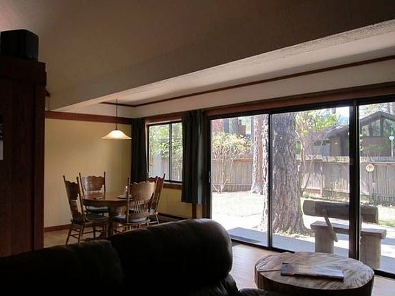 Dining area open to yard