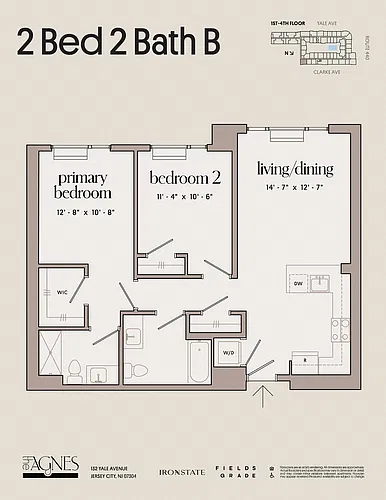 Floor plan 2 Bed 2 Bath B