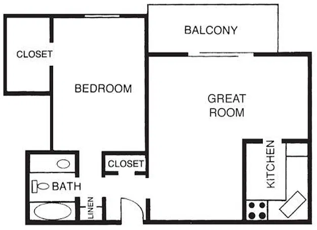 Floor plan 1C - 1 Bedroom